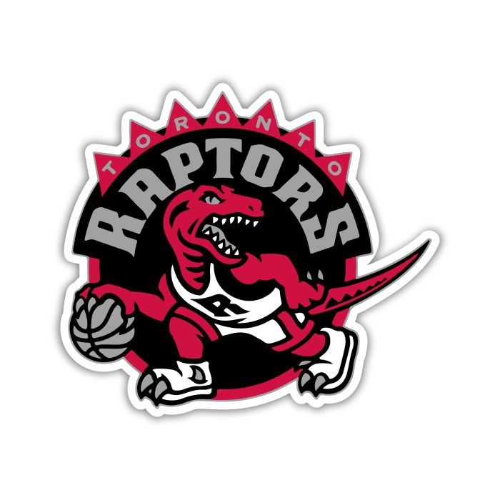 Toronto Raptors - Red Raptor With Basketball - Iron On - Custom Size