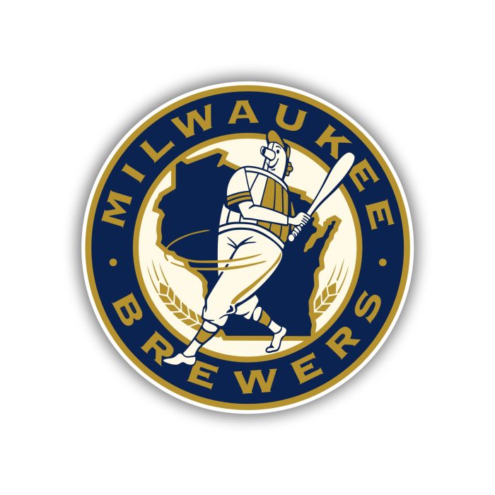 Milwaukee Brewers - Circle with Tin Man - Iron On - Custom Size