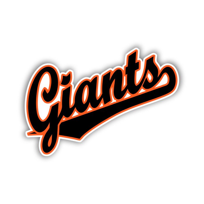 San Francisco Giants - Giants Slanted - Iron On - Custom Size