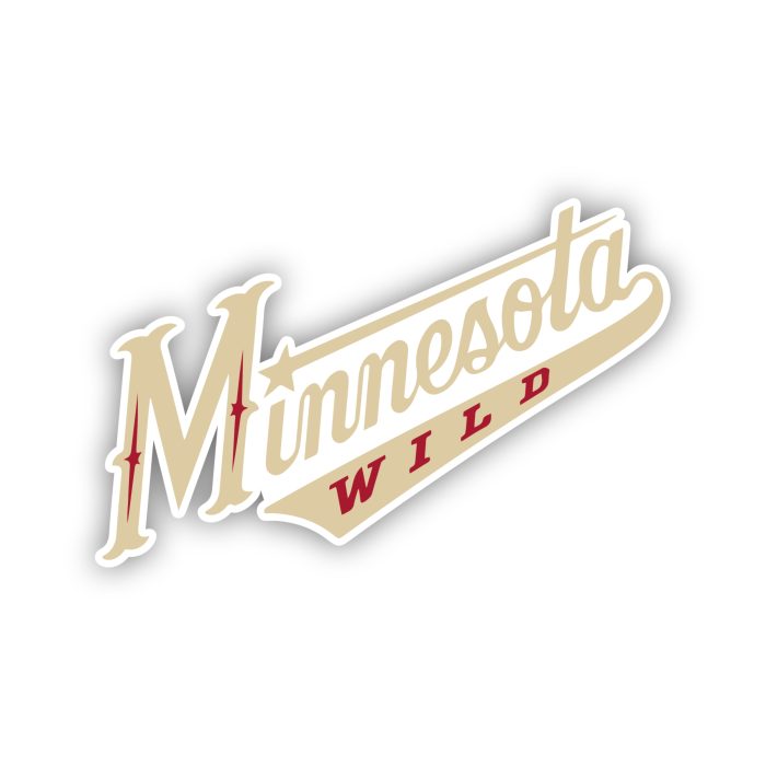 Minnesota Wild - Slanted Name - Iron On - Custom Size