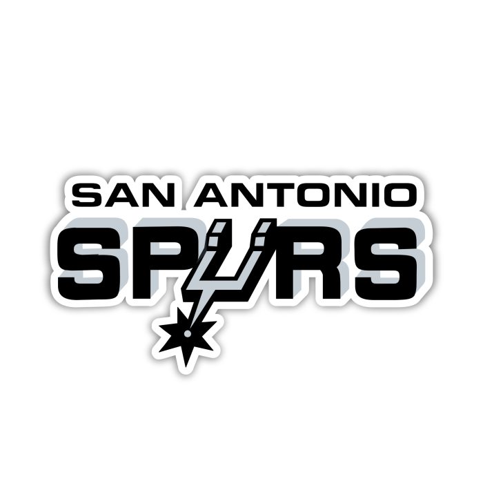 San Antonio Spurs - Name With Black Letters - Iron On - Custom Size