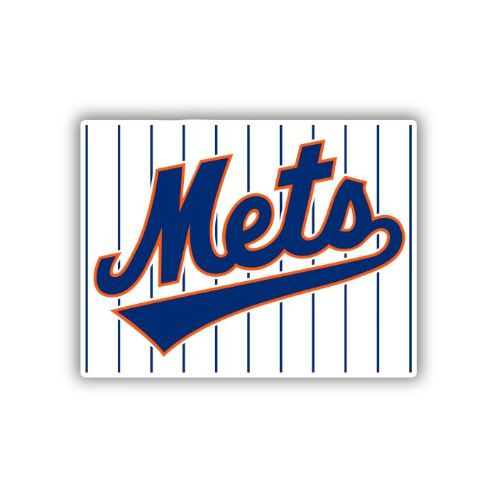 New York Mets - Square with Stripes - Iron On - Custom Size