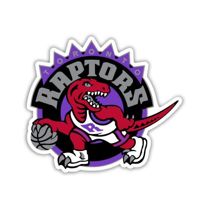 Toronto Raptors - Purple Raptor With Basketball - Temporary Tattoo