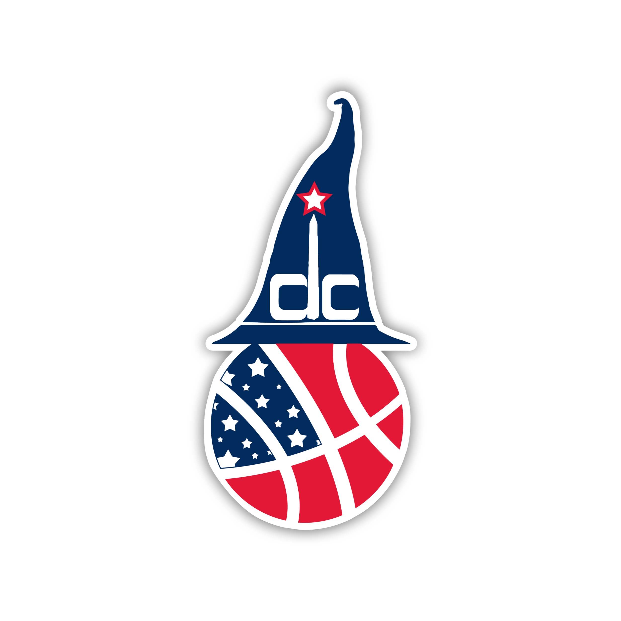 Washington Wizards - Basketball With Hat - Temporary Tattoo