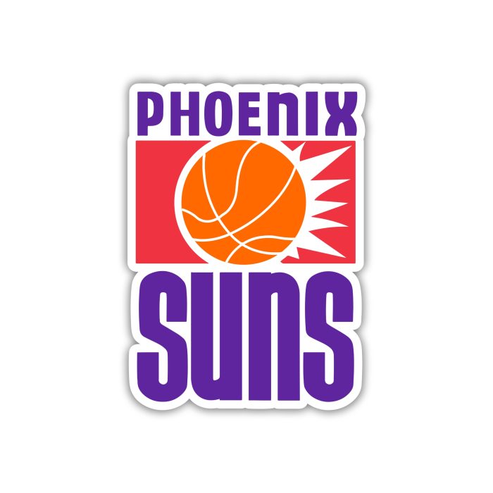 Phoenix Suns - Purple Name With Basketball - Temporary Tattoo