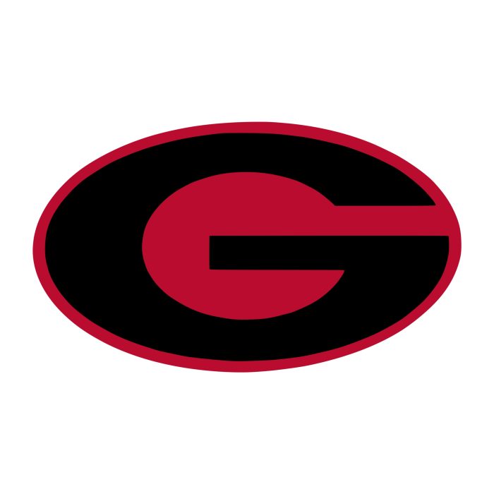 Georgia Bulldogs - Red Oval With Black G - Temporary Tattoo