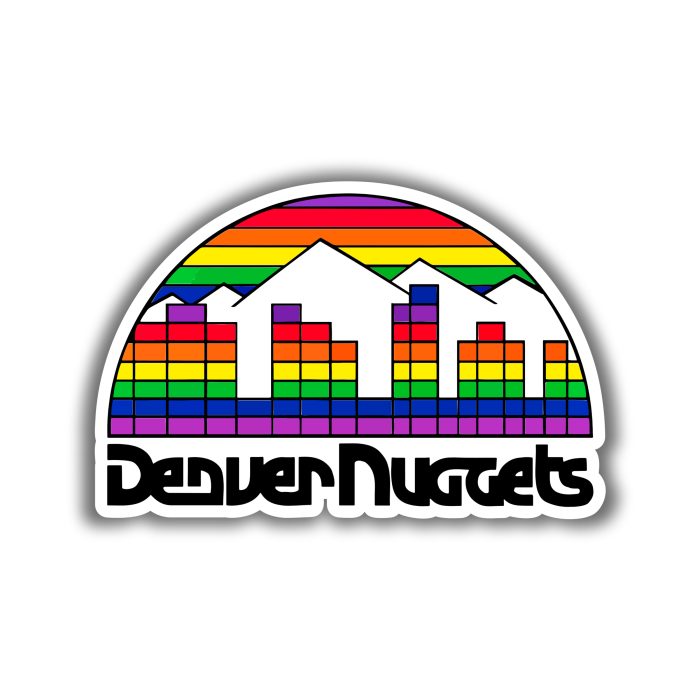 Denver Nuggets - Rainbow Skyline With Mountains - Temporary Tattoo