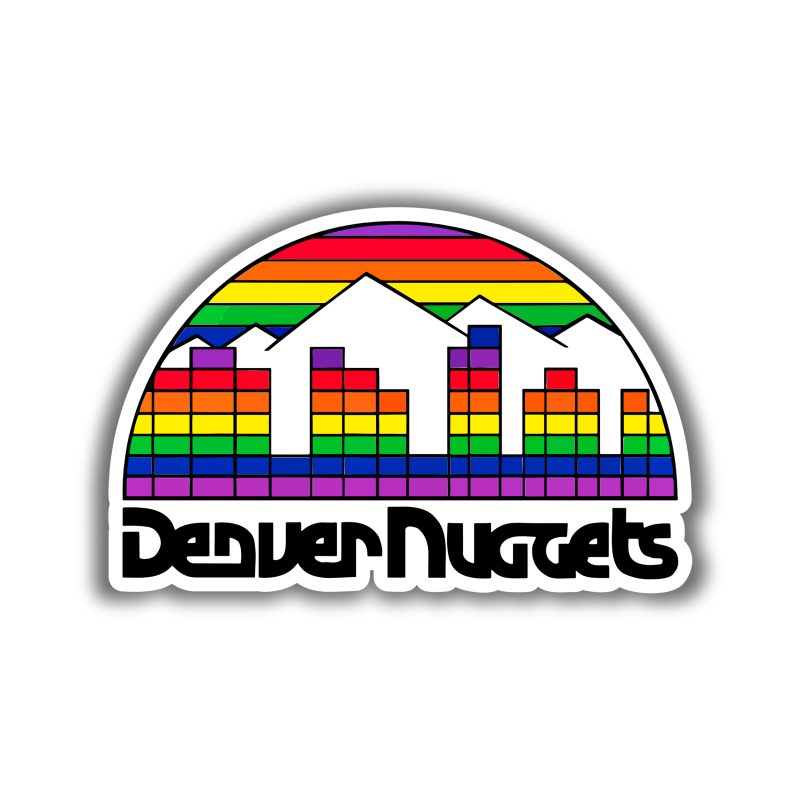 Denver Nuggets - Rainbow Skyline With Mountains - Temporary Tattoo