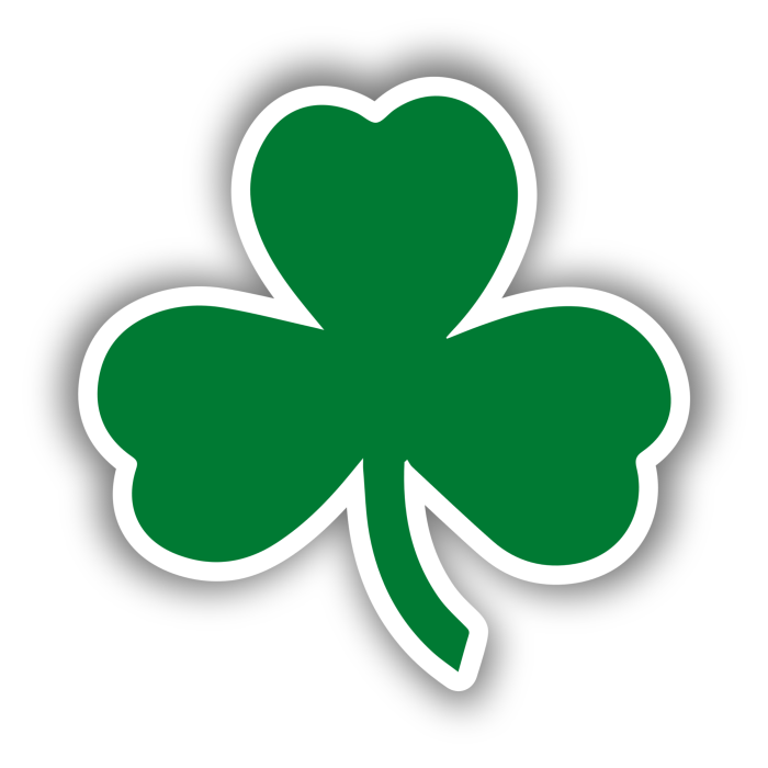 Boston Celtics -Clover - Full Color Vinyl Sticker - Custom Size