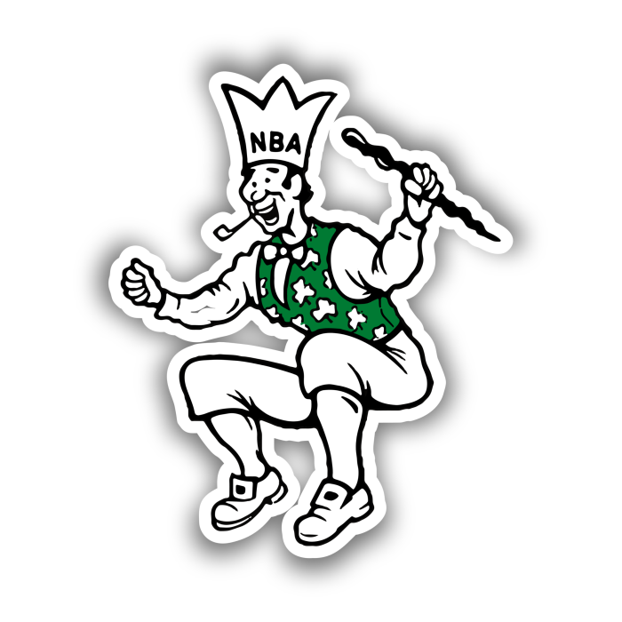 Boston Celtics - Green and White Leprechaun - Full Color Vinyl Sticker - Custom Size