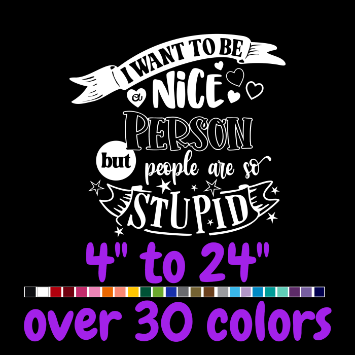 I Want To Be A Nice Person But People Are So Stupid - Custom Size