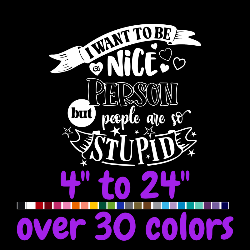 I Want To Be A Nice Person But People Are So Stupid - Custom Size
