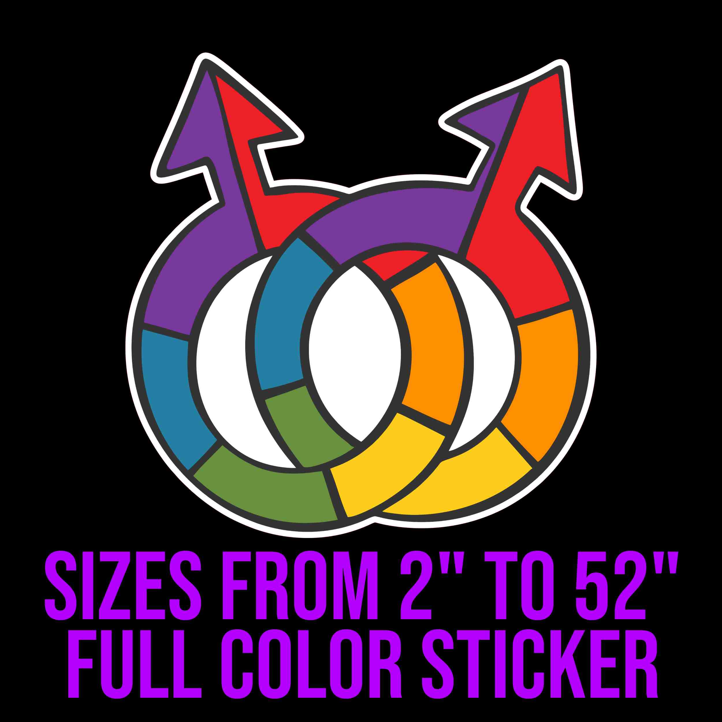 Pride Full Color Vinyl Decals - Custom Size