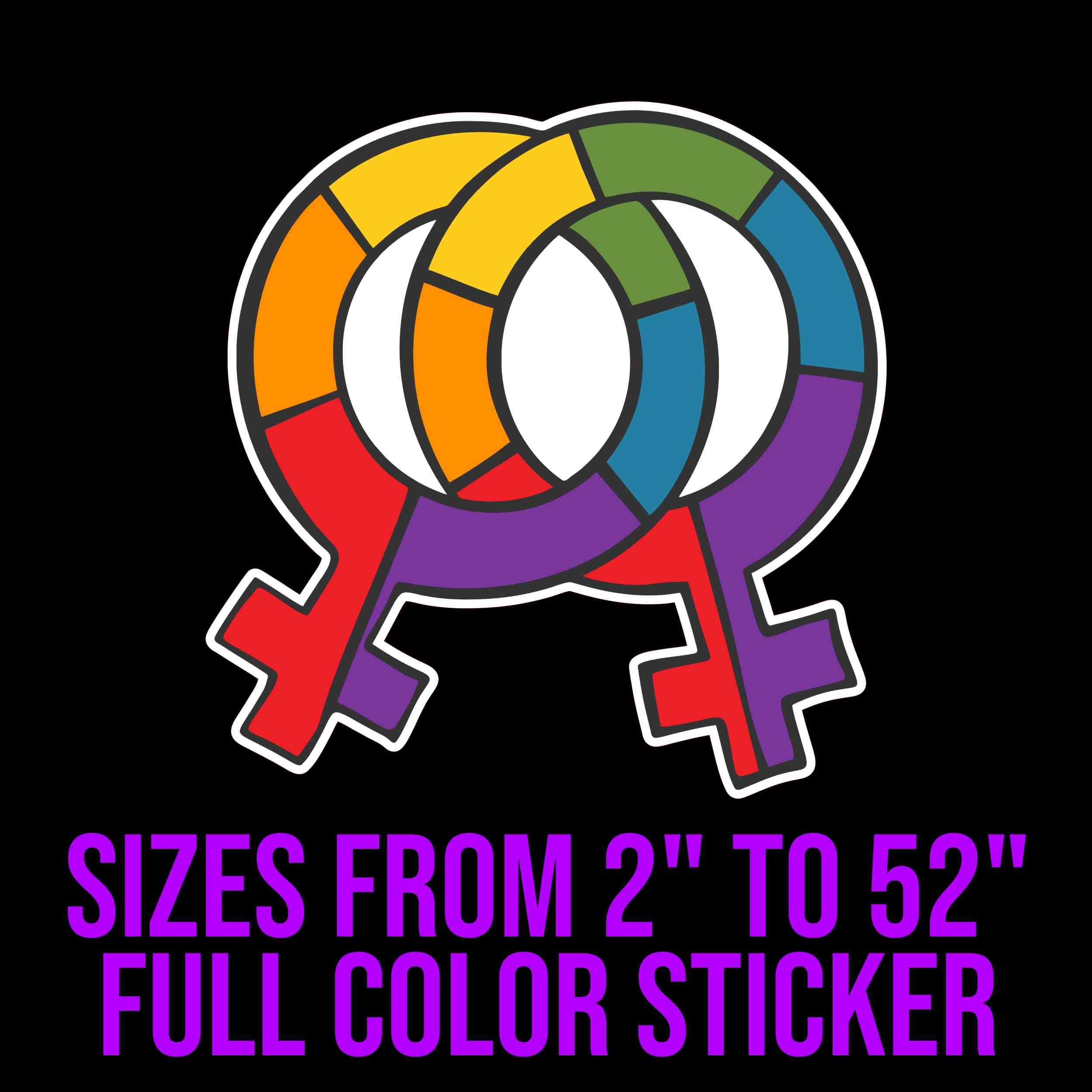 Pride Full Color Vinyl Decals - Custom Size