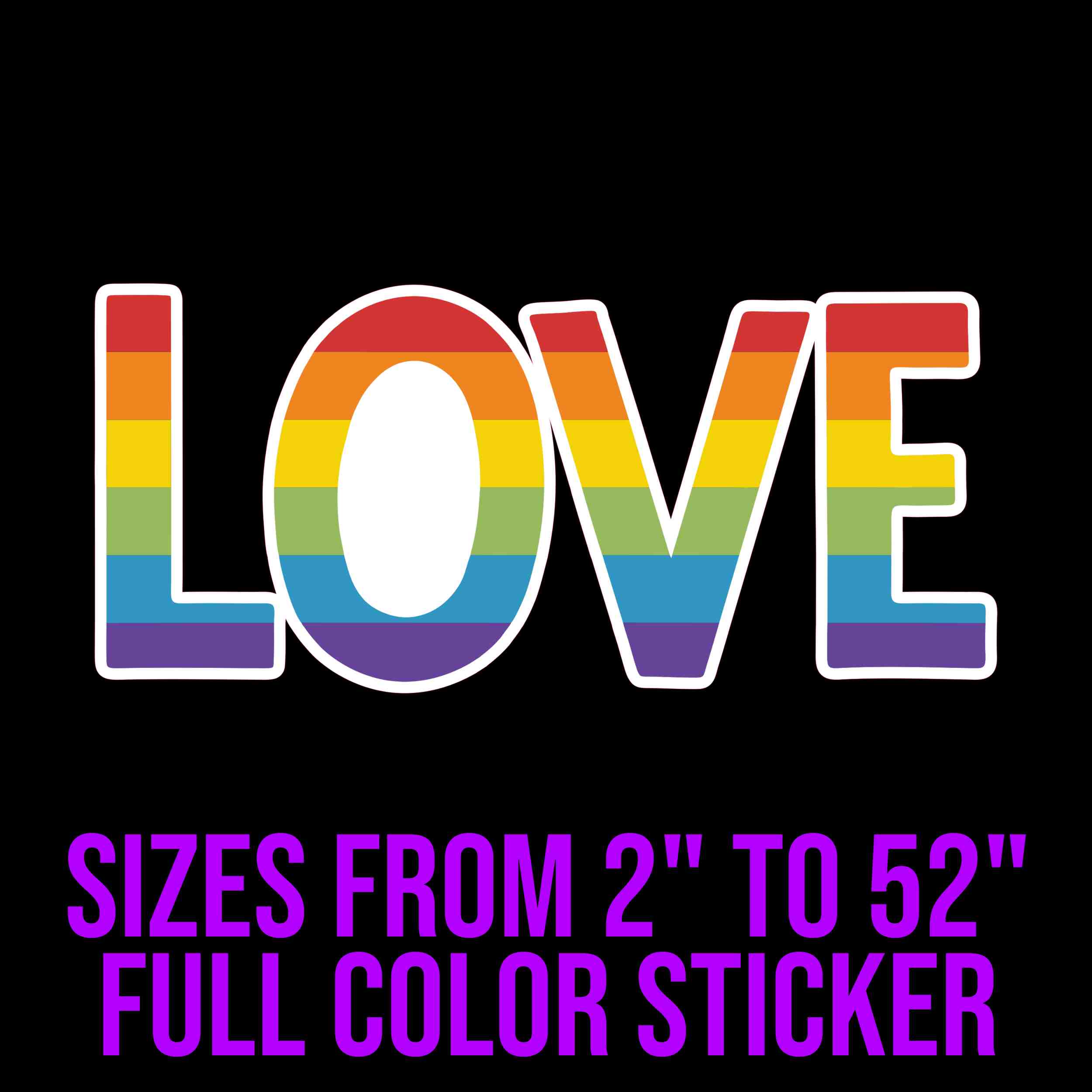 Pride Full Color Vinyl Decals - Custom Size
