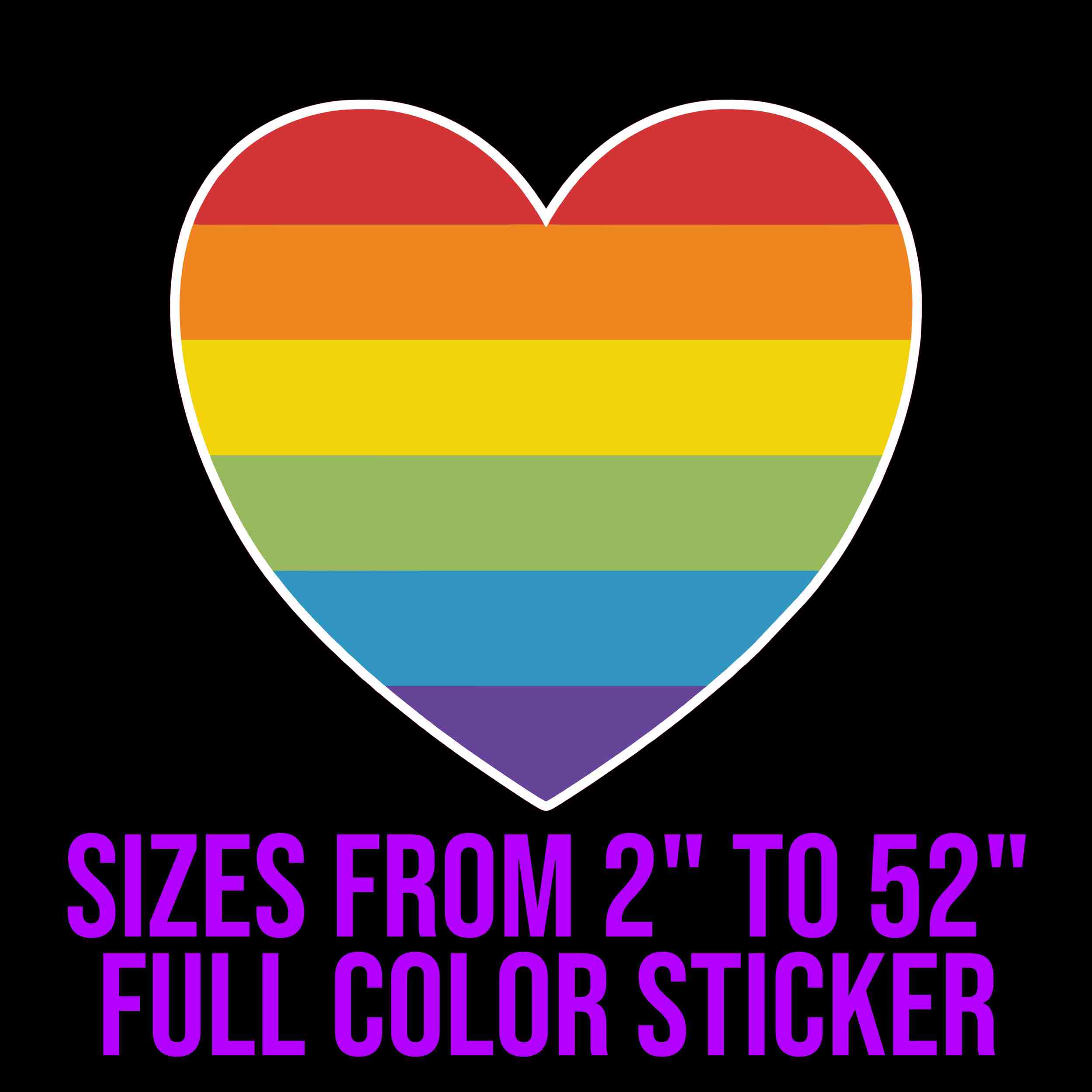 Pride Full Color Vinyl Decals - Custom Size