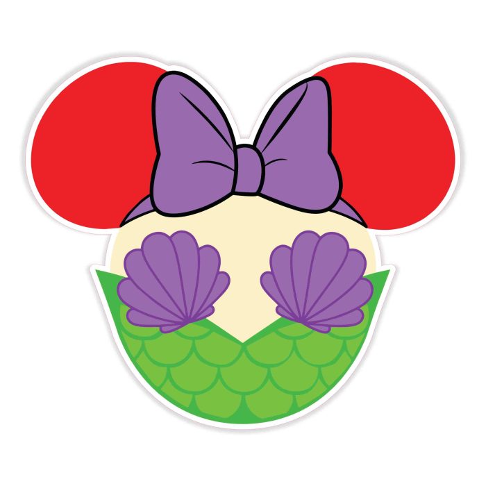 Ariel Minnie Full Color Vinyl Sticker - Custom Size