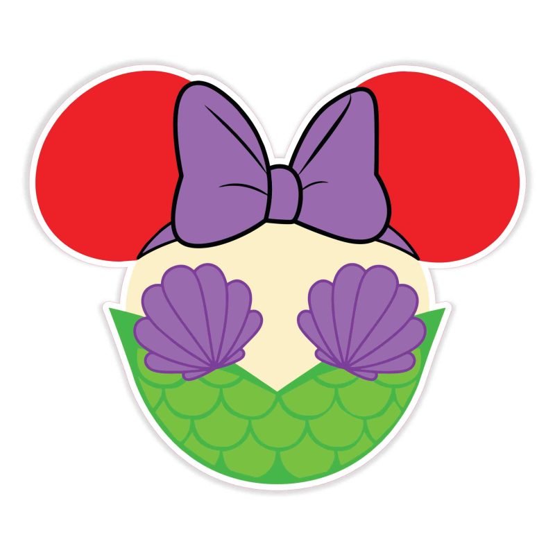 Ariel Minnie Full Color Vinyl Sticker - Custom Size