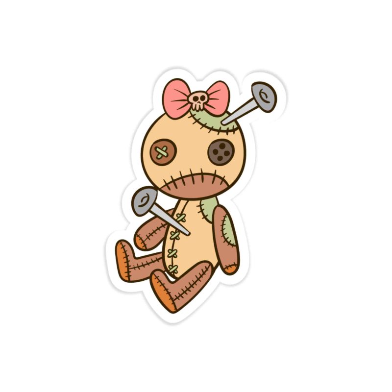 Voodoo Doll Full Color Vinyl Decal - Custom Size