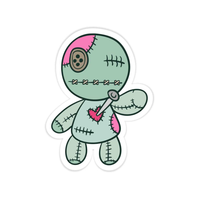Voodoo Doll Full Color Vinyl Decal - Custom Size