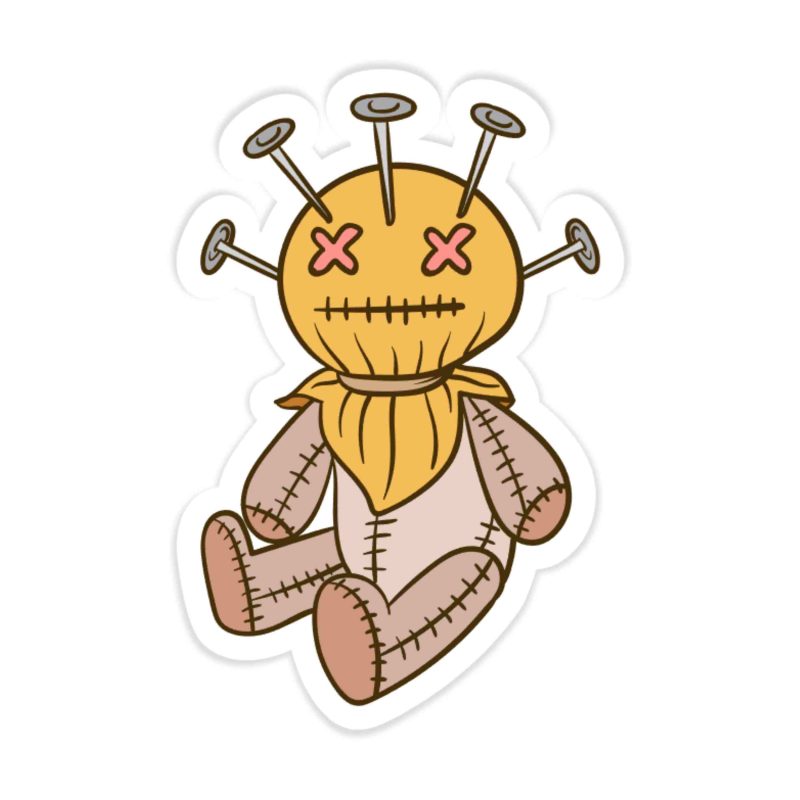 Voodoo Doll Full Color Vinyl Decal - Custom Size