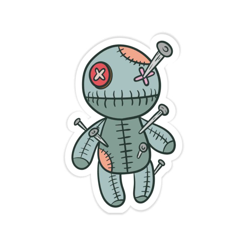 Voodoo Doll Full Color Vinyl Decal - Custom Size