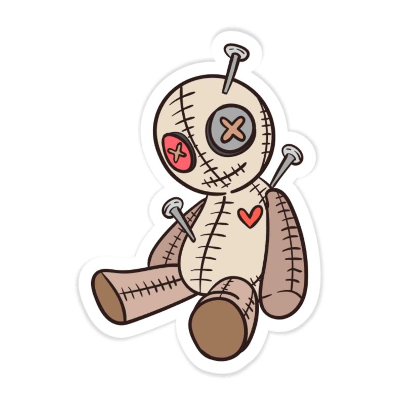 Voodoo Doll Full Color Vinyl Decal - Custom Size