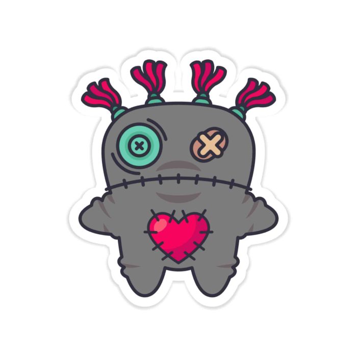 Voodoo Doll Full Color Vinyl Decal - Custom Size