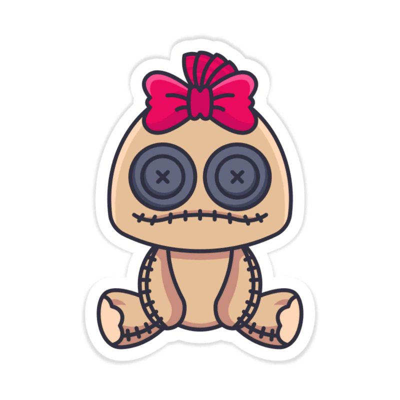 Voodoo Doll Full Color Vinyl Decal - Custom Size