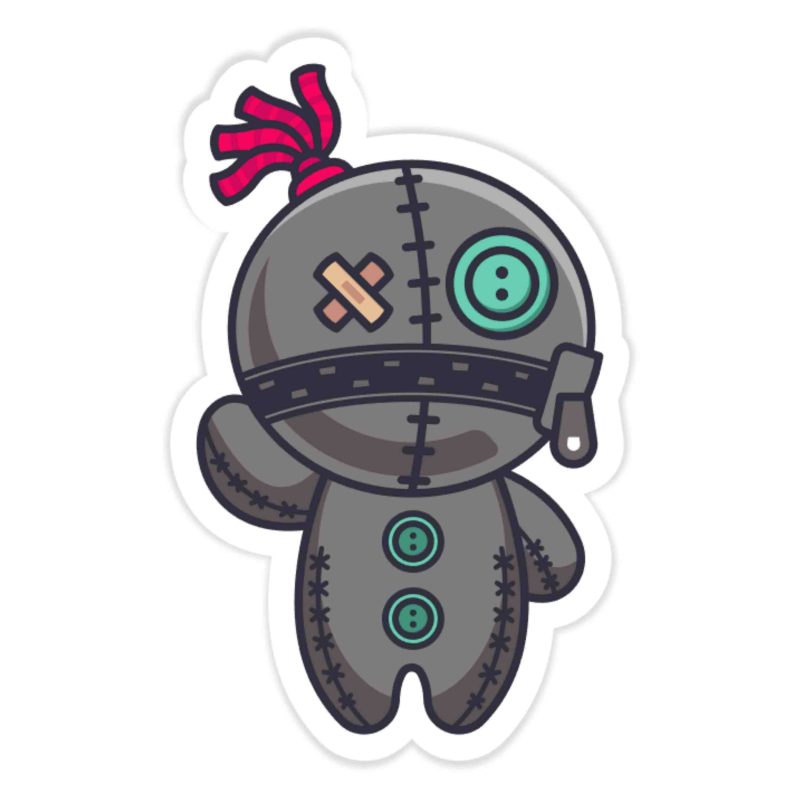 Voodoo Doll Full Color Vinyl Decal - Custom Size