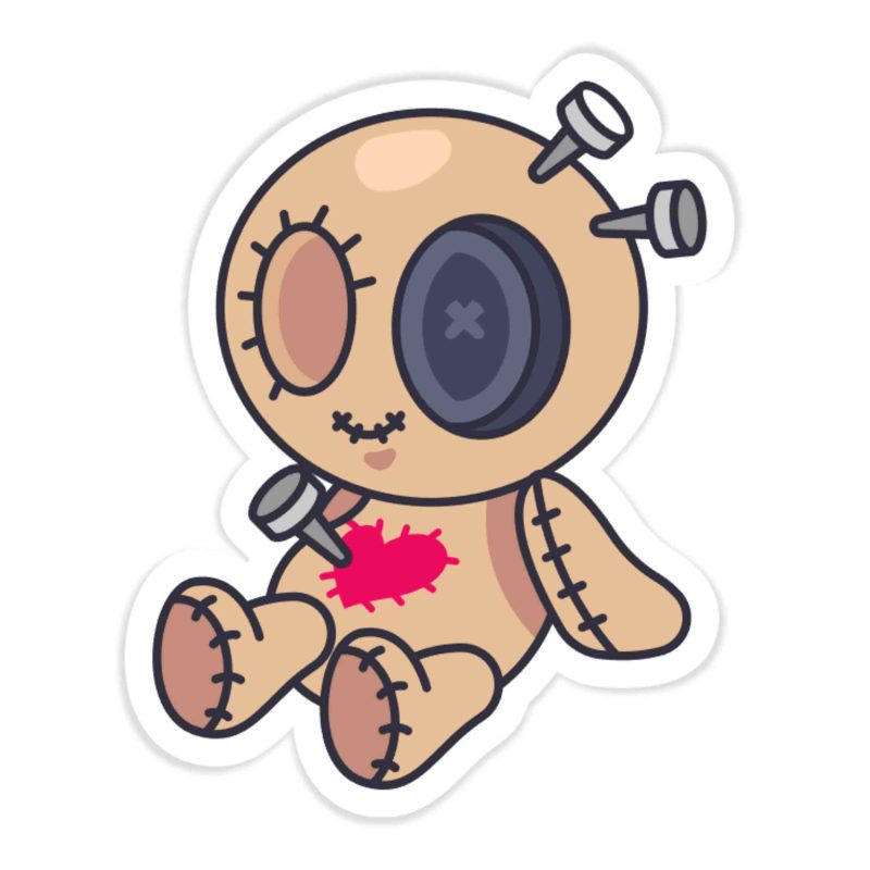 Voodoo Doll Full Color Vinyl Decal - Custom Size