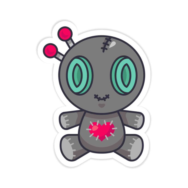 Voodoo Doll Full Color Vinyl Decal - Custom Size