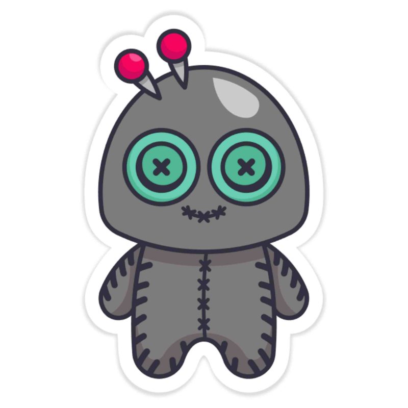 Voodoo Doll Full Color Vinyl Decal - Custom Size
