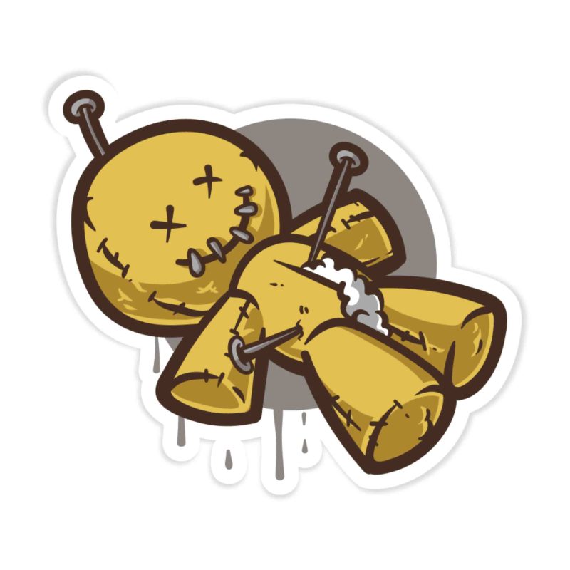 Voodoo Doll Full Color Vinyl Decal - Custom Size