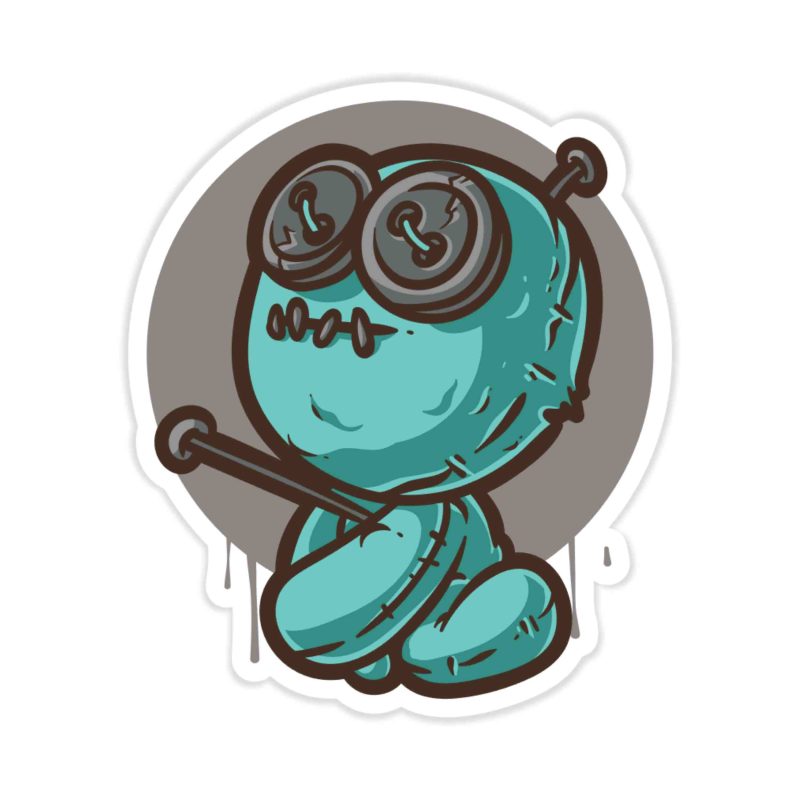 Voodoo Doll Full Color Vinyl Decal - Custom Size