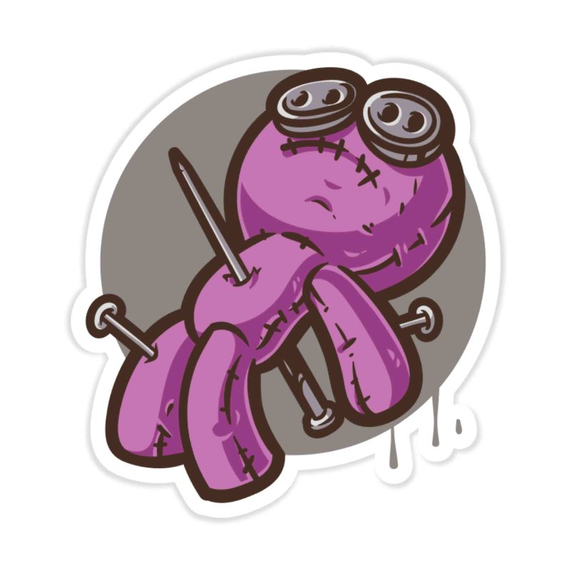 Voodoo Doll Full Color Vinyl Decal - Custom Size