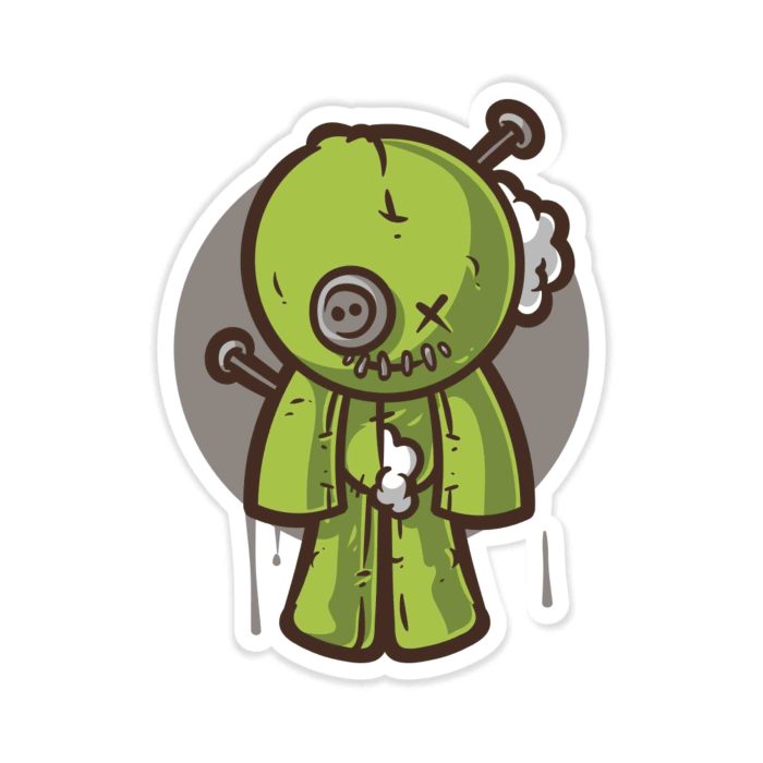 Voodoo Doll Full Color Vinyl Decal - Custom Size