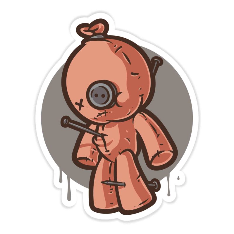 Voodoo Doll Full Color Vinyl Decal - Custom Size