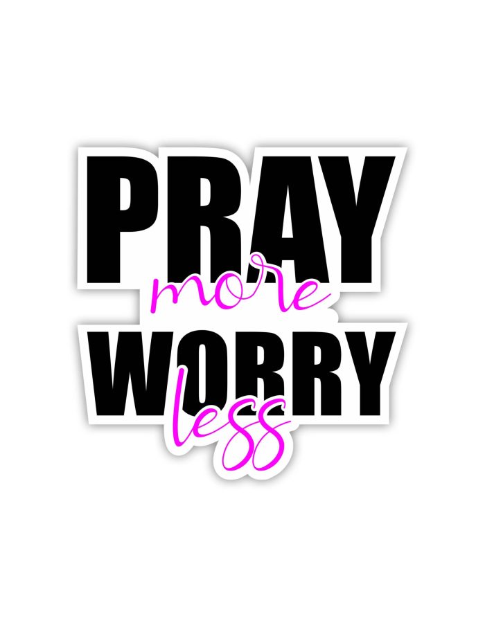 Pray More Worry Less Full Color Vinyl Decal