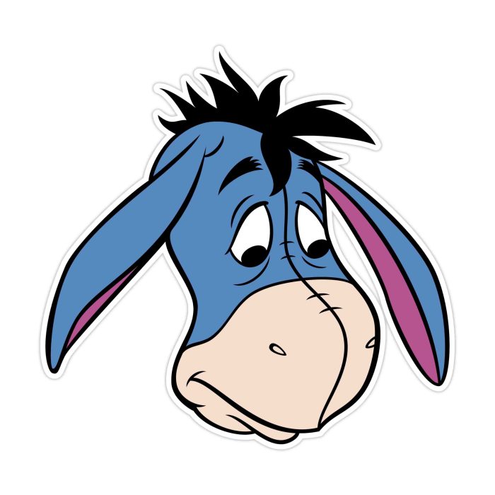 Winnie The Pooh - Eeyore - Full Color Vinyl Sticker - Custom Size