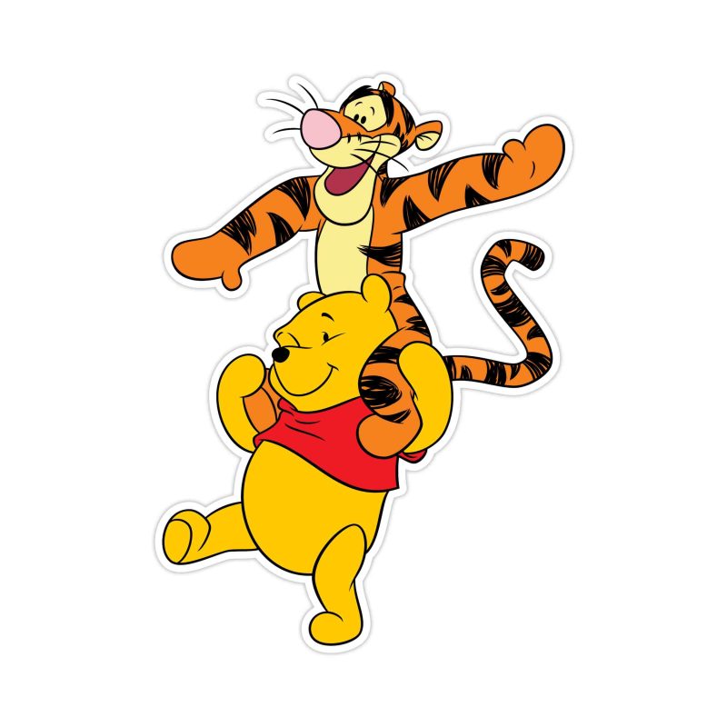 Winnie The Pooh - Pooh and Tigger - Full Color Vinyl Sticker - Custom Size