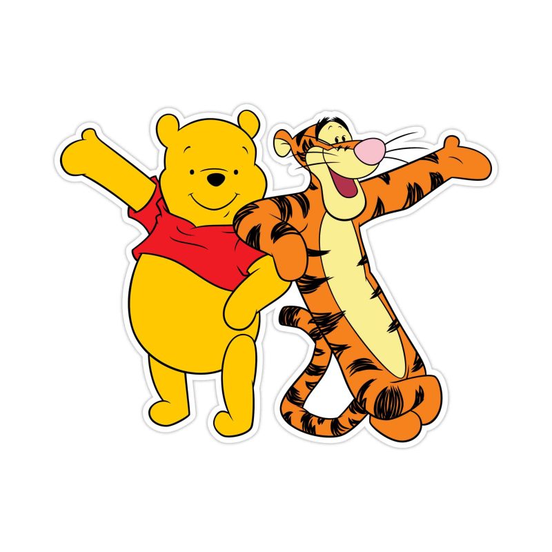 Winnie The Pooh - Pooh and Tigger - Full Color Vinyl Sticker - Custom Size