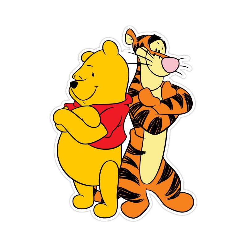 Winnie The Pooh - Pooh And Tigger - Full Color Vinyl Sticker - Custom Size