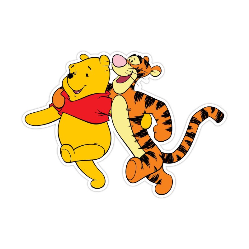 Winnie The Pooh - Pooh And Tigger - Full Color Vinyl Sticker - Custom Size