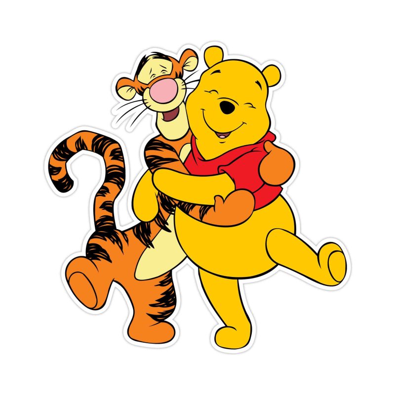 Winnie The Pooh - Pooh And Tigger - Full Color Vinyl Sticker - Custom Size