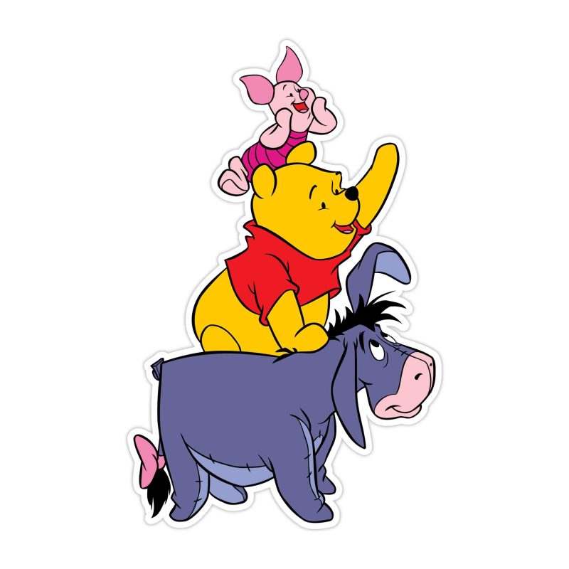 Winnie The Pooh - Friends - Full Color Vinyl Sticker - Custom Size