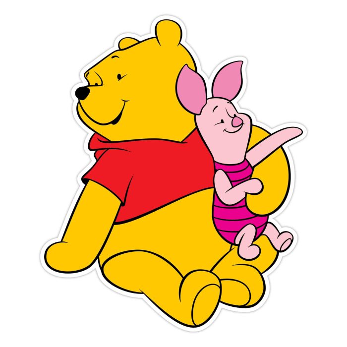 Winnie The Pooh - Pooh and Piglet - Full Color Vinyl Sticker - Custom Size