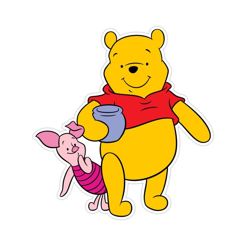 Winnie The Pooh - Pooh And Piglet - Full Color Vinyl Sticker - Custom Size
