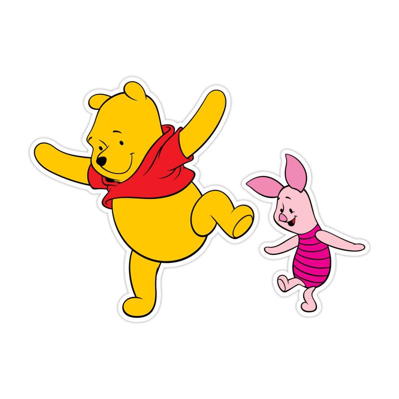 Winnie The Pooh - Pooh And Piglet -  Full Color Vinyl Sticker - Custom Size