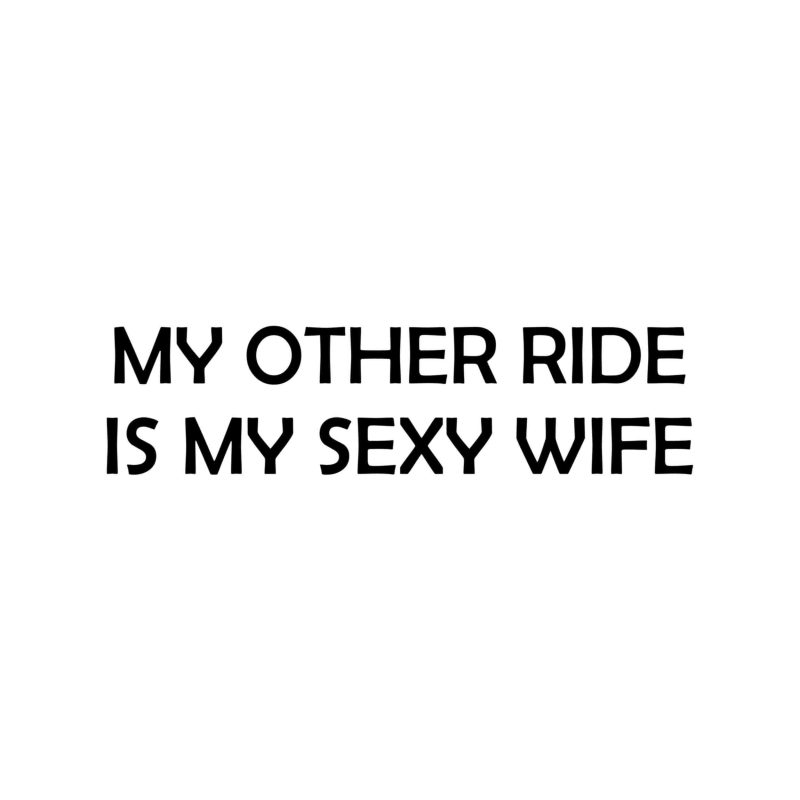 My Other Ride Is My Sexy Wife Vinyl Decal - Custom Size
